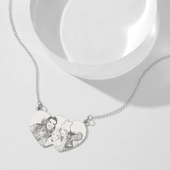 Custom Portrait Silver Necklace