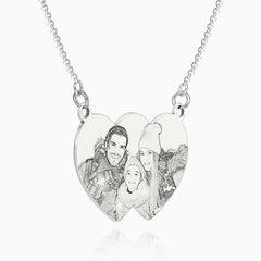 Custom Portrait Silver Necklace